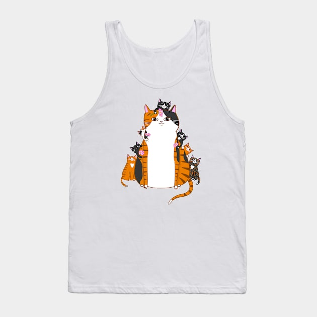 Mom and Kittens Tank Top by KilkennyCat Art